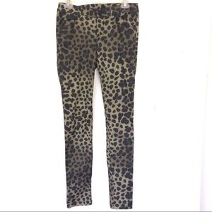 H & M Divided Green/Black Animal Print Jeggings